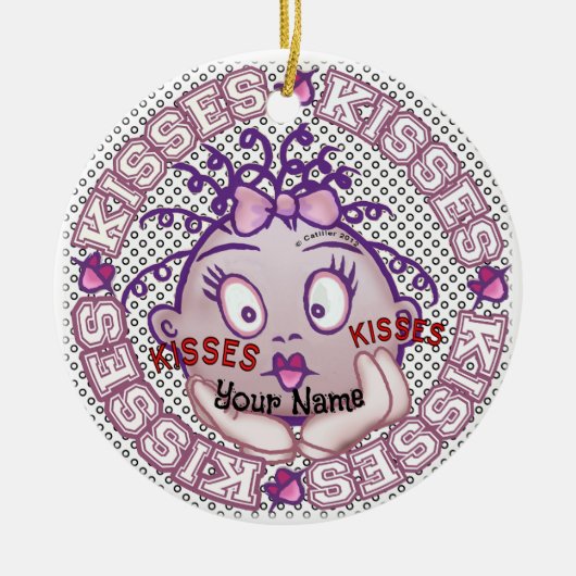 Kisses Face Keramisch Ornament (Voorkant)