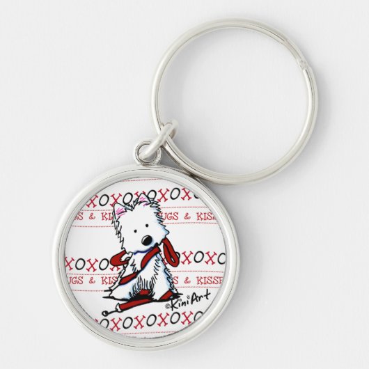 Kisses & Hugs Westie Sleutelhanger (Voorkant)