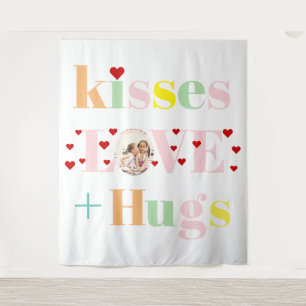 Kisses, liefde, touwtjes foto-Valentijnsdag Wandkleed