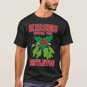 Kisses onder de Mistletoe Holly Holiday Xmas T-shirt