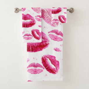 Kisses over alles (wit) bad handdoek