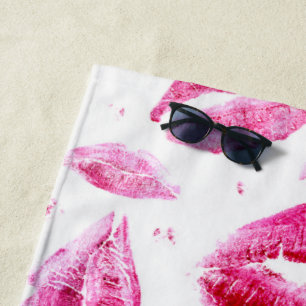 Kisses over alles (wit) strandlaken