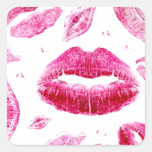 Kisses over alles (wit) vierkante sticker (Voorkant)