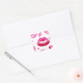 Kisses over alles (wit) vierkante sticker (Envelop)