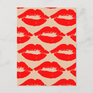 KISSES RED LIPS-BRIEFKAARTEN BRIEFKAART