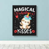 Kisses van Magical Valentijnse's Canvas Afdruk (Insitu (Houten vloer))