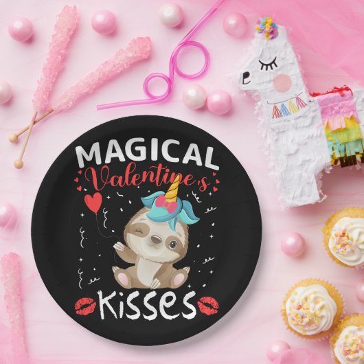 Kisses van Magical Valentijnse's Papieren Bordje (Feest)