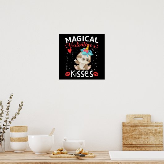 Kisses van Magical Valentijnse's Poster (Keuken)
