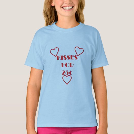 Kisses voor 25 cent - Meisjes' Basic T-Shirt (Voorkant)