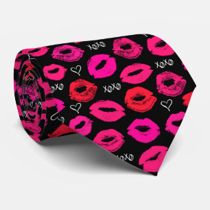 Kisses XOXO Red en Roze Stropdas