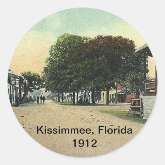 Kissimmee, Florida 1912 Ronde Sticker (Voorkant)
