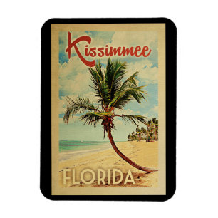 Kissimmee Palm Tree Vintage Travel Magneet