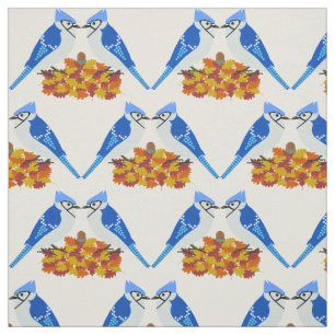 Kissing Blue Jays Fall Wedding Patterned Stof