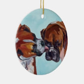 Kissing Boxers Round Ornament (Rechts)