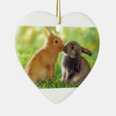 Kissing Bunnies Keramisch Ornament (Rechts)