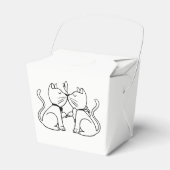 Kissing Cats Bruiloft Vrijgezellenfeest Zwart Wit Bedankdoosjes (Voorkant Zijde)