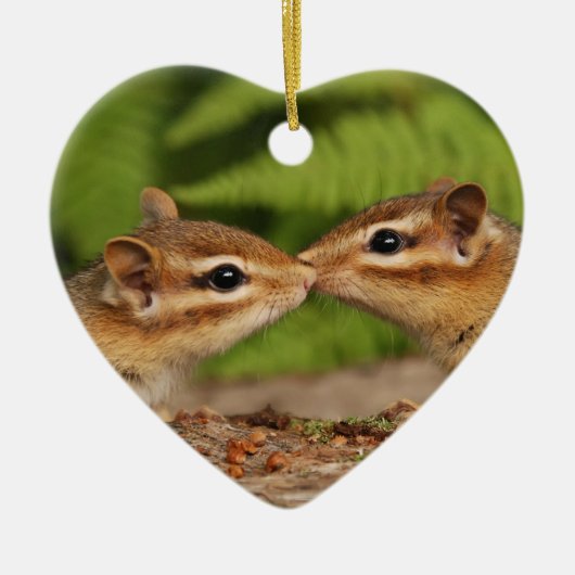 Kissing Chipmunks "Our First Kerstman" Ornament (Voorkant)
