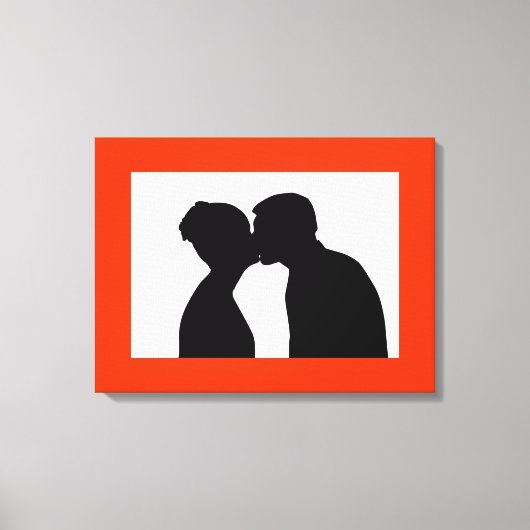 KISSING COUPLE CANVAS AFDRUK (Voorkant)