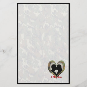 Kissing Couple Silhouette "Ik Miss You" Briefpapier