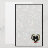 Kissing Couple Silhouette "Ik Miss You" Briefpapier (Voorkant / Achterkant)