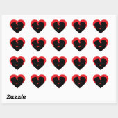 Kissing Couple Silhouette on Red Heart Hart Sticker (Vel)
