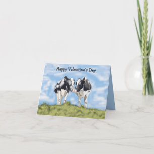 Kissing Cows bewerkbare Valentijnskaart Kaart