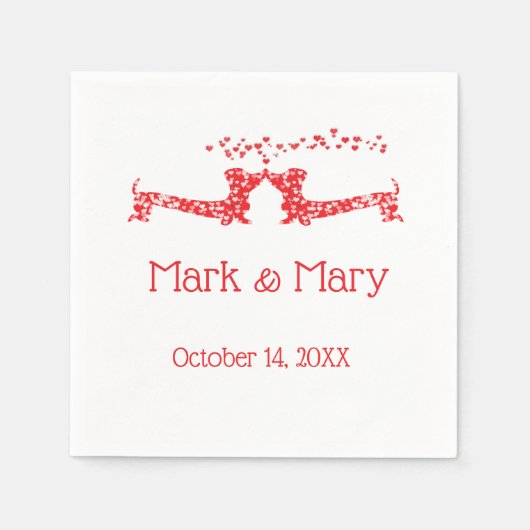 Kissing Dachshunds servetten (Voorkant)