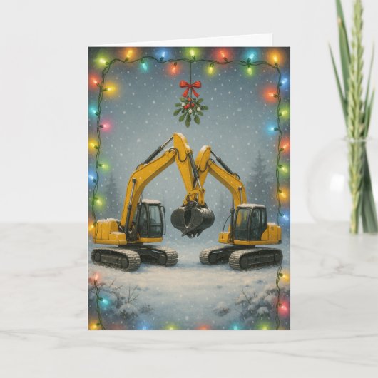 Kissing diggers Christmas card Kaart (Voorkant)