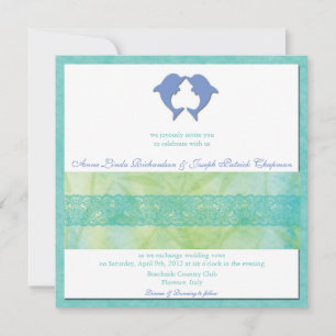 Kissing Dolphins - Custom Order Huwelijksuitnodigi Kaart