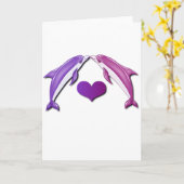 Kissing Dolphins Wenskaart Kaart (Gele Bloem)