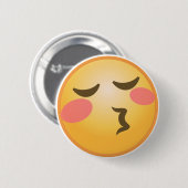 Kissing Emoji Ronde Button 5,7 Cm (Voorkant /achterkant)