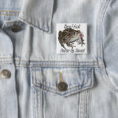 Kissing Frog - Pucker Up, schat! Vierkante Button 5,1 Cm (In situ)