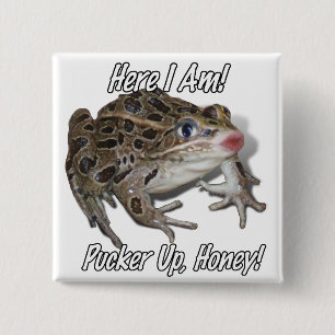 Kissing Frog - Pucker Up, schat! Vierkante Button 5,1 Cm