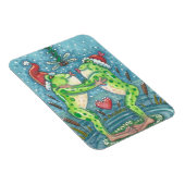 KISSING FROGS, DRAGONFLY MISTLETOE HOLIDAY MAGNET (Côté Droit)