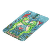 KISSING FROGS, DRAGONFLY MISTLETOE HOLIDAY MAGNET (Côté Gauche)