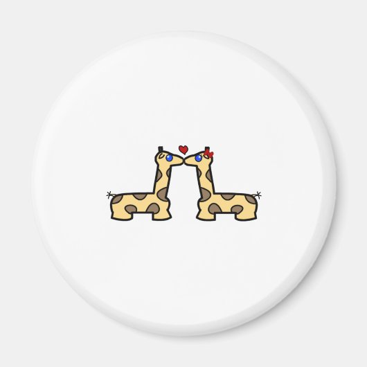 Kissing Giraffes Magnet Magneet (Voorkant)