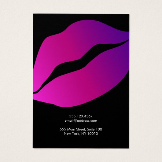 Kissing Lips Collier d'oreille Carte d'affichage (Dos)