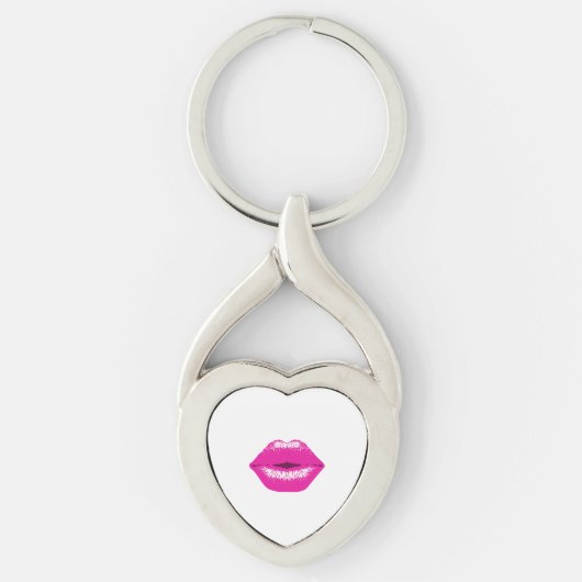 Kissing Lips Roze Sleutelhanger (Voorkant)