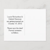 Kissing Love Swans Save The Date Aankondigingskaart (Achterkant)