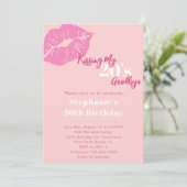 Kissing My 20s Goodbye Blush Pink 30e verjaardag Kaart (Staand voorkant)