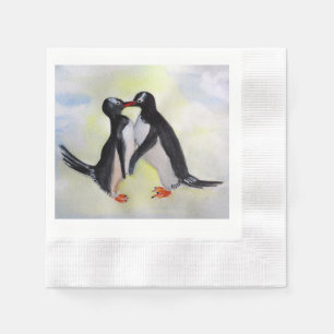 Kissing Penguins Cocktail Papieren servetten