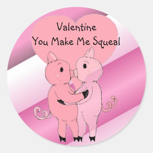 Kissing Piggys Ronde Sticker (Voorkant)