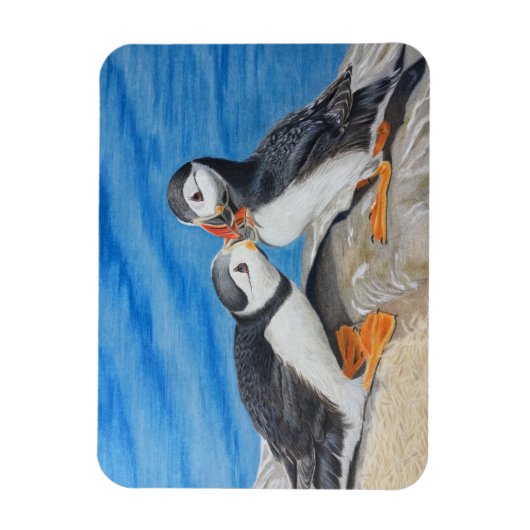 Kissing Puffins Magneet (Verticaal)