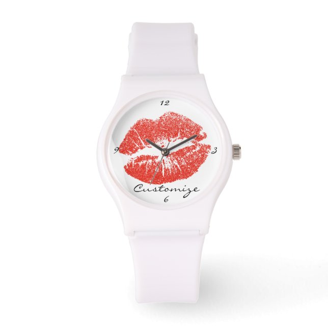 Kissing Red lips Thunder_Cove Horloge (Voorkant)