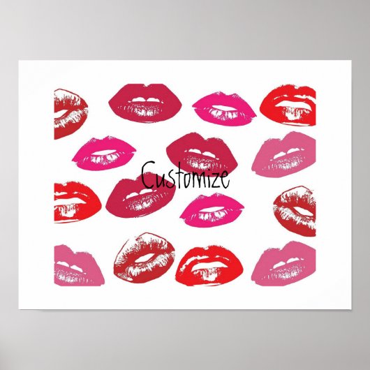 Kissing Red lips Thunder_Cove Poster (Voorkant)