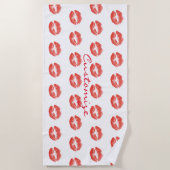 Kissing Red lips Thunder_Cove Strandlaken (Voorkant)