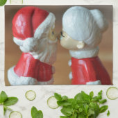 Kissing Santas Theedoek (Gevouwen)