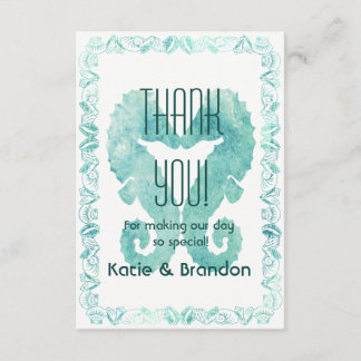 Kissing Seahorses Bruiloft Dank U in Turquoise Bedankkaart