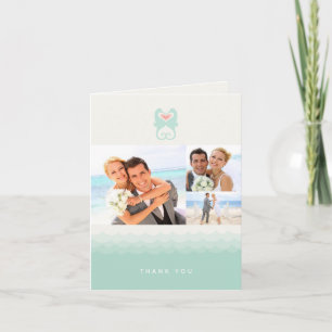 Kissing Seahorses Love Beach Wedding 3 Meerdere fo Bedankkaart