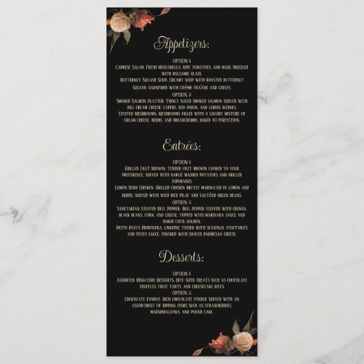 Kissing Skulls Menu Romantic Gothic Mariage Menu (Dos)